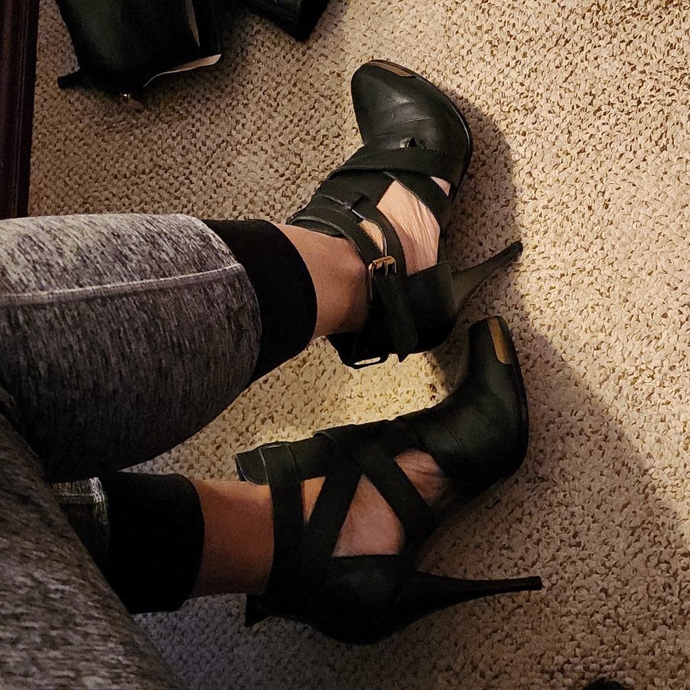 JOIE REAL LEATHER STRAPED PLATFORM HIGH HEEL SEXY AZZ BOOTIE EUC - Picture 6 of 12